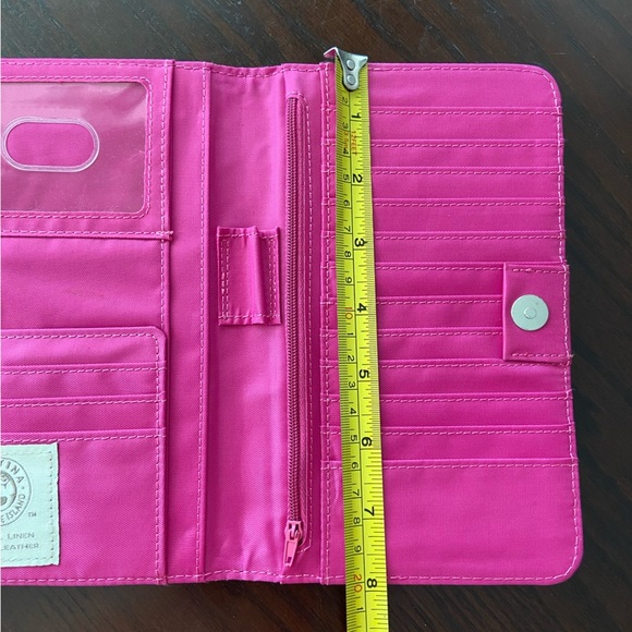 Spartina 449 Large BiFold Natural Linen Wallet Snap Close Floral - Picture 7 of 11